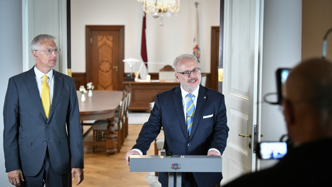 Valsts prezidenta Egila Levita un Ministru prezidenta Krišjāņa Kariņa preses konference 2022. gada 24. augustā