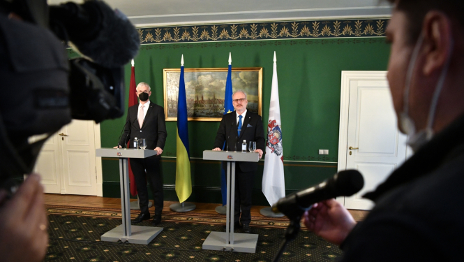 Valsts prezidenta Egila Levita un Ministru prezidenta Krišjāņa Kariņa preses konference 