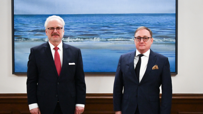 23.01.2023. Valsts prezidents Egils Levits tiekas ar Latvijas Bankas prezidentu Mārtiņu Kazāku