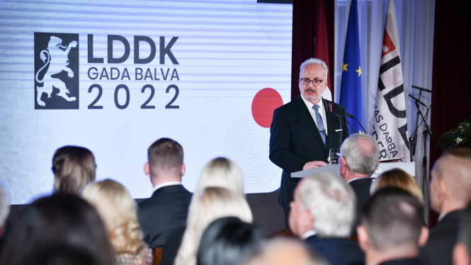 15.11.2022. Valsts prezidents Egils Levits piedalās LDDK Gada balva 2022 pasniegšanas ceremonijā. Foto autors: Ilmārs Znotiņš, Valsts prezidenta kanceleja. 