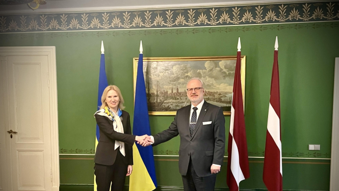 Olena Kondratjuka un Egils Levits