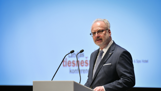 19.05.2023. Valsts prezidents Egils Levits piedalās Latvijas tiesnešu konferencē “Tiesības uz taisnīgu tiesu: tiesu instanču mijiedarbība”