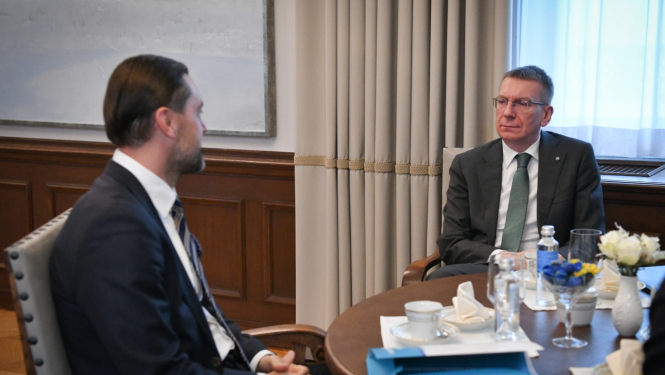 12.01.2024. Valsts prezidenta Edgara Rinkēviča tikšanās ar Attīstības finanšu institūcijas ALTUM valdes priekšsēdētāju Reini Bērziņu