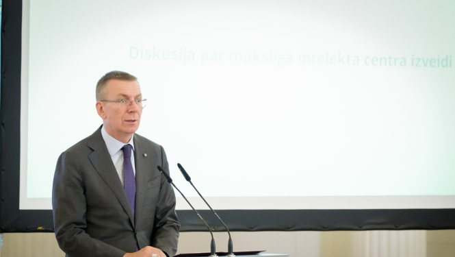 04.11.2024. Diskusija par mākslīgā intelekta centra izveidi Latvijā. Valsts prezidenta Edgara Rinkēviča uzruna Rīgas pils Baltajā zālē.