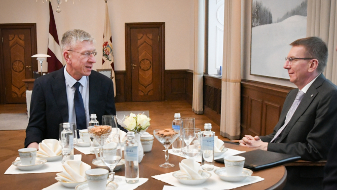 09.01.2024. Valsts prezidenta Edgara Rinkēviča tikšanās ar Saeimas Juridiskās komisijas priekšsēdētāju Andreju Judinu