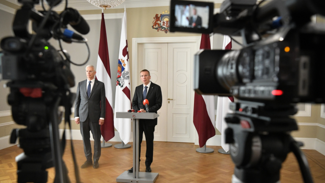 23.08.2023. Valsts prezidenta Edgara Rinkēviča un Ministru prezidenta Krišjāņa Kariņa preses konference