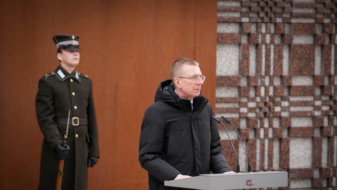 25.03.2024. Valsts prezidenta Edgara Rinkēviča uzruna Komunistiskā genocīda upuru piemiņas dienas pasākumā pie padomju okupācijas upuru piemiņas memoriāla “Vēstures taktīla”