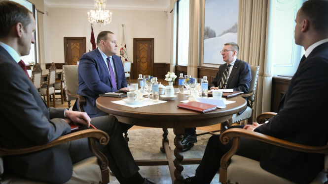 07.03.2024. Valsts prezidenta Edgara Rinkēviča tikšanās ar iekšlietu ministru Rihardu Kozlovski