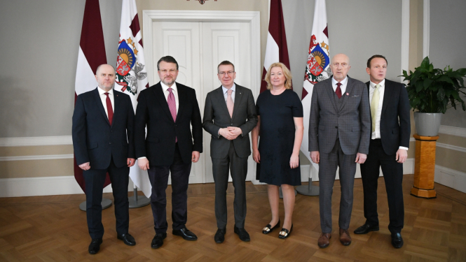 09.02.2024. Valsts prezidenta Edgara Rinkēviča tikšanās ar Saeimas frakcijas “Latvija pirmajā vietā” pārstāvjiem