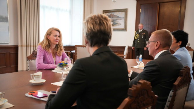 19.08.2024. Valsts prezidenta Edgara Rinkēviča tikšanās ar tieslietu ministri Inesi Lībiņu-Egneri