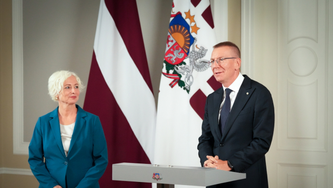 Valsts prezidenta Edgara Rinkēviča tikšanās ar Saeimas priekšsēdētāju Daigu Mieriņu