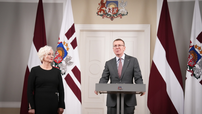 03.12.2024. Valsts prezidenta Edgara Rinkēviča un Saeimas priekšsēdētājas Daigas Mieriņas preses konference