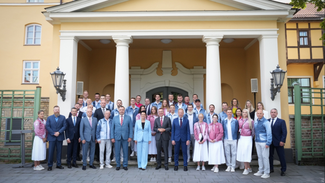 XXXIII vasaras olimpisko spēļu dalībnieku sveikšana Rīgas pilī