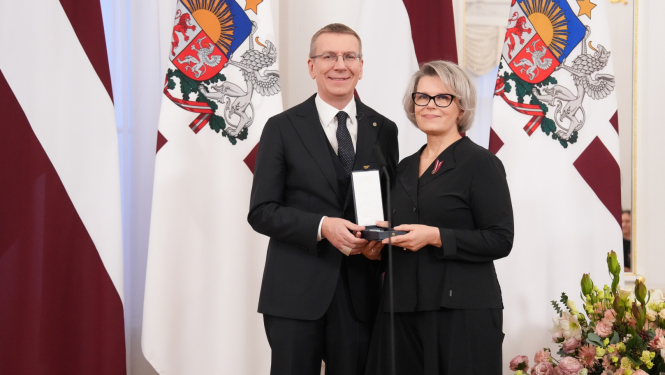 Valsts prezidents Edgars Rinkēvičs un Rūta Muktupāvela 