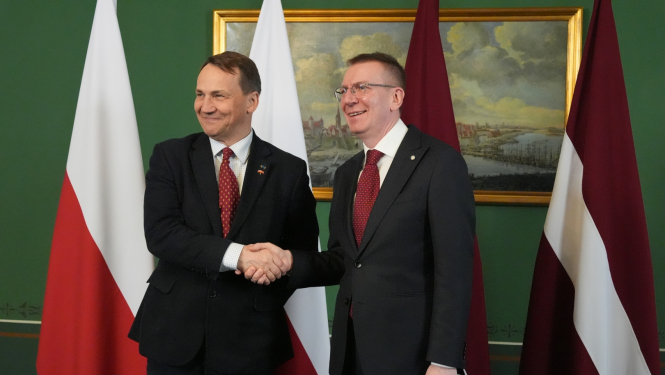 27.03.2024. Valsts prezidenta Edgara Rinkēviča tikšanās ar Polijas ārlietu ministru Radoslavu Sikorski (Mr Radosław Sikorski)