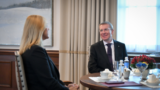 13.09.2023. Valsts prezidenta Edgara Rinkēviča tikšanās ar Ministru prezidenta amata kandidāti Eviku Siliņu