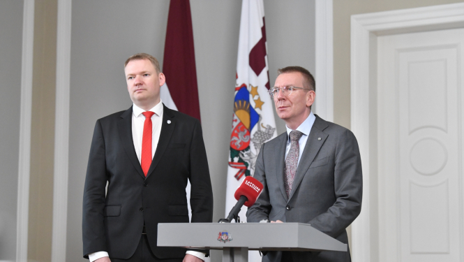 01.08.2023. Valsts prezidents Edgars Rinkēvičs tiekas ar Saeimas priekšsēdētāju Edvardu Smiltēnu