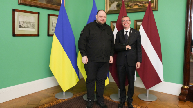 23.10.2024. Valsts prezidenta Edgara Rinkēviča tikšanās ar Ukrainas Augstākās Radas priekšsēdētāju Ruslanu Stefančuku