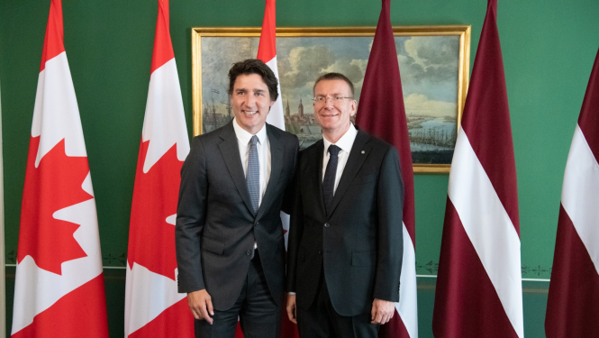 Džastins Trudo un Edgars Rinkēvičs