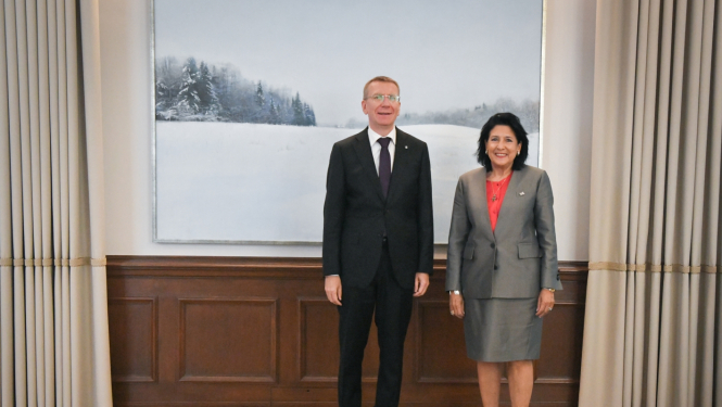 Valsts prezidenta Edgara Rinkēviča tikšanās ar Gruzijas prezidenti Salomi Zurabišvili (Salome Zourabichvili)