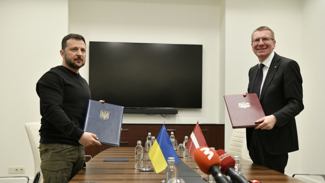 11.04.2024. Valsts prezidents un Ukrainas prezidents paraksta vienošanos par ilglaicīgu atbalstu un drošības saistībām