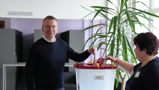 08.06.2024. Valsts prezidenta Edgara Rinkēviča dalība Eiropas Parlamenta vēlēšanās