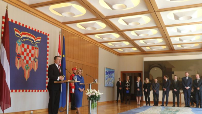 Valsts prezidents Raimonds Vējonis tiekas ar Horvātijas prezidenti Kolindu Grabaru-Kitaroviču