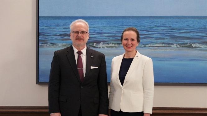 08.02.2023. Valsts prezidents Egils Levits tiekas ar veselības ministri Līgu Meņģelsoni