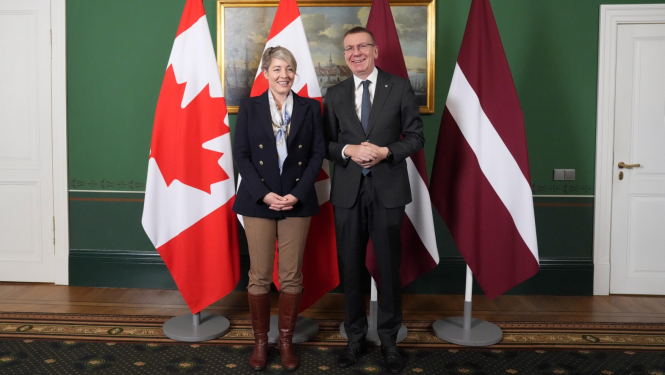 02.12.2024. Valsts prezidenta Edgara Rinkēviča tikšanās ar Kanādas ārlietu ministri Melāniju Žolī (Mélanie Joly)