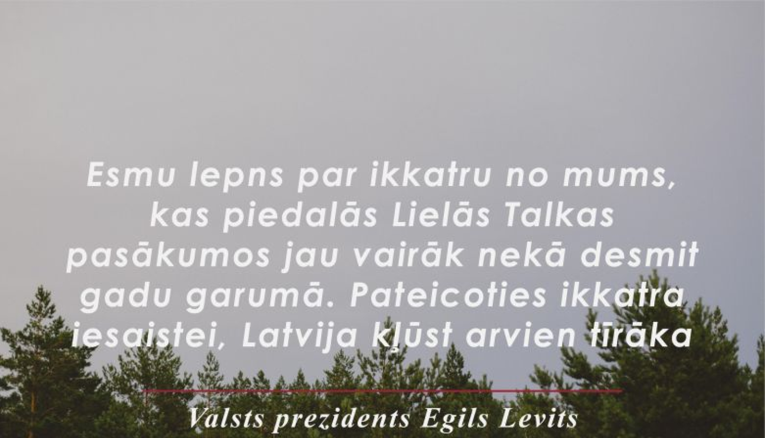 Valsts prezidents pateicas “Laimes koku” akcijas dalībniekiem