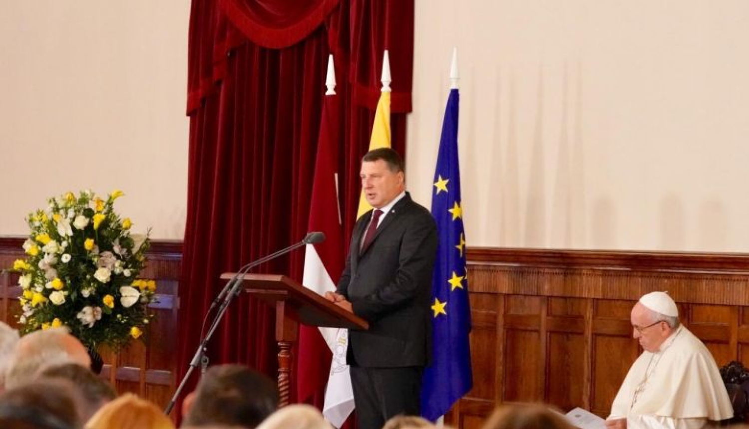 Valsts prezidenta Raimonda Vējoņa uzruna Viņa Svētībai pāvestam Franciskam Rīgas pilī
