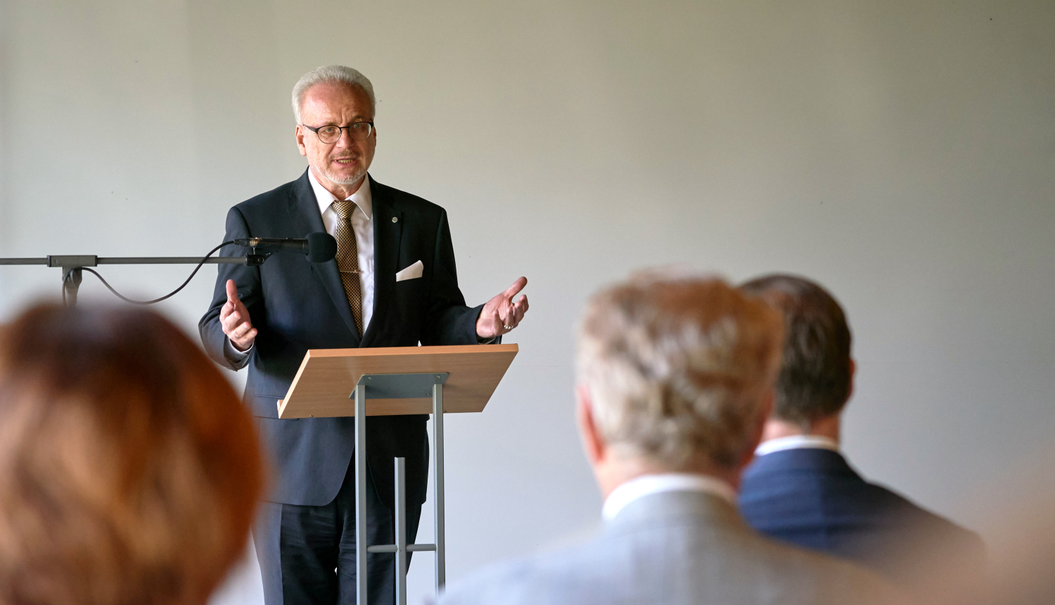 Egils Levits pie tribīnes saka uzrunu