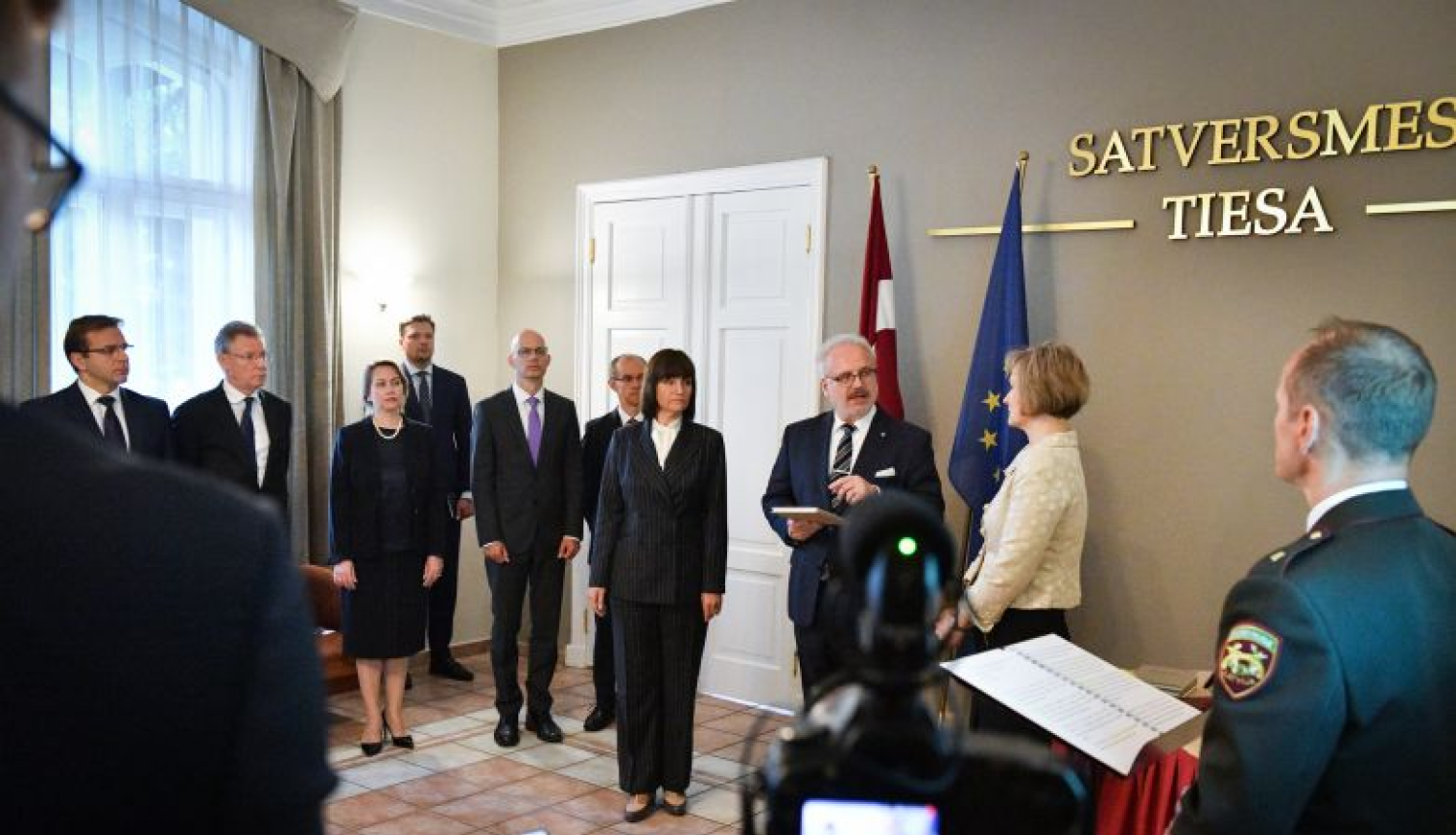 Valsts prezidents Egils Levits tiekas ar Satversmes tiesas tiesnešiem