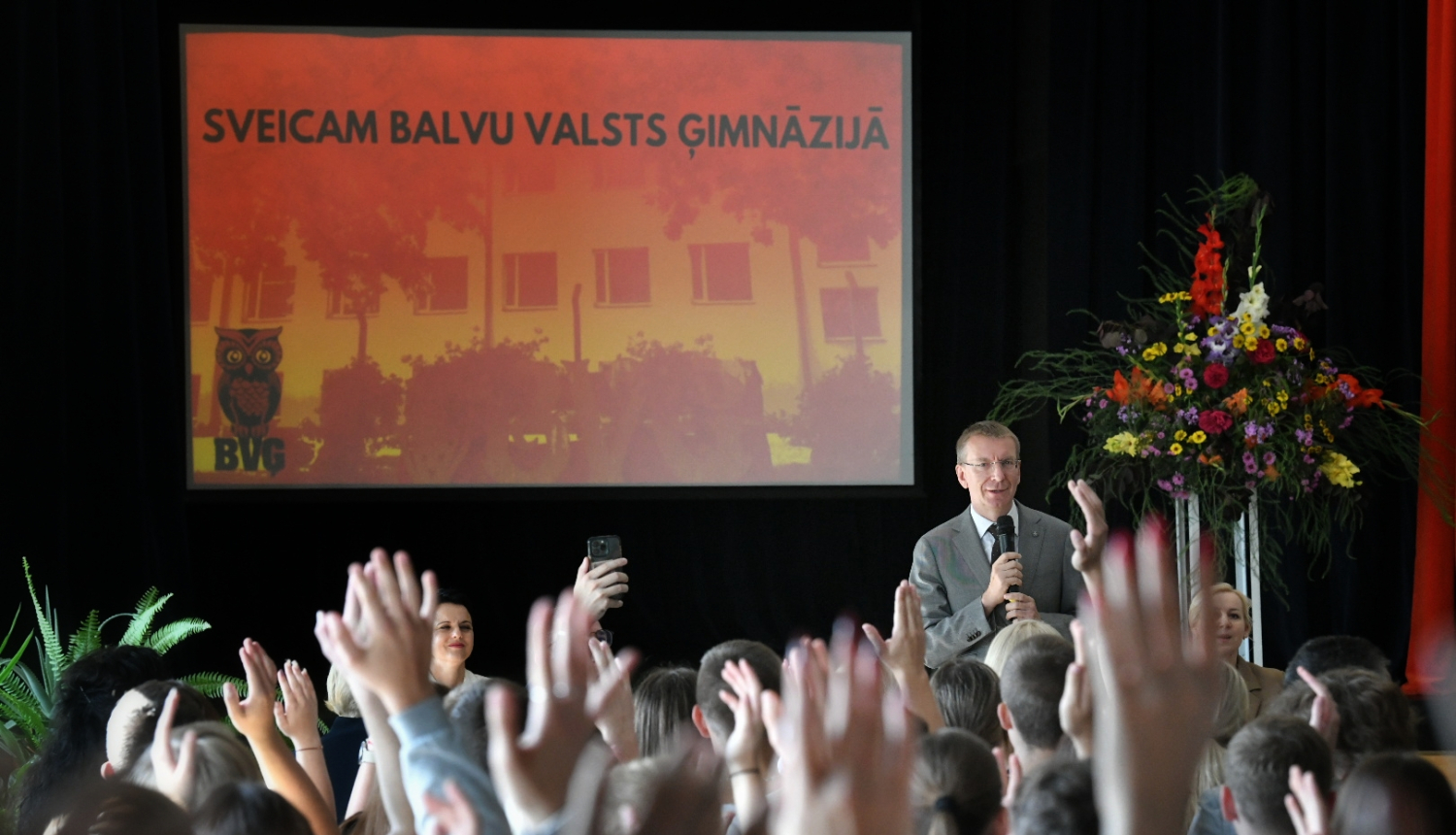 12.09.2023. Valsts prezidents Edgars Rinkēvičs apmeklē Balvu Valsts ģimnāziju