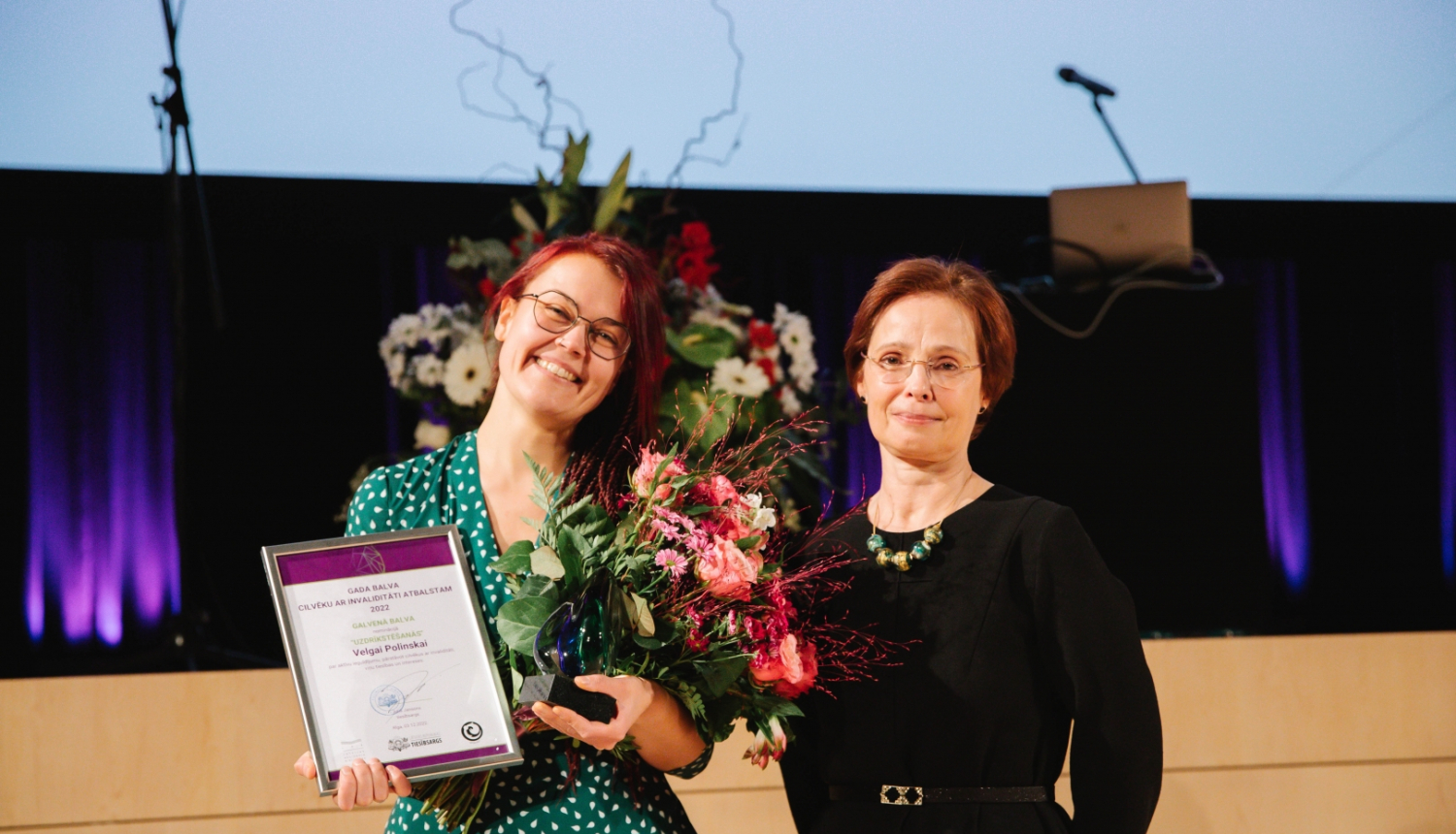 03.12.2022. Andra Levite piedalās “Gada balva cilvēku ar invaliditāti atbalstam 2022” pasākumā. Foto autors: Dāvis Doršs, Valsts prezidenta kanceleja.