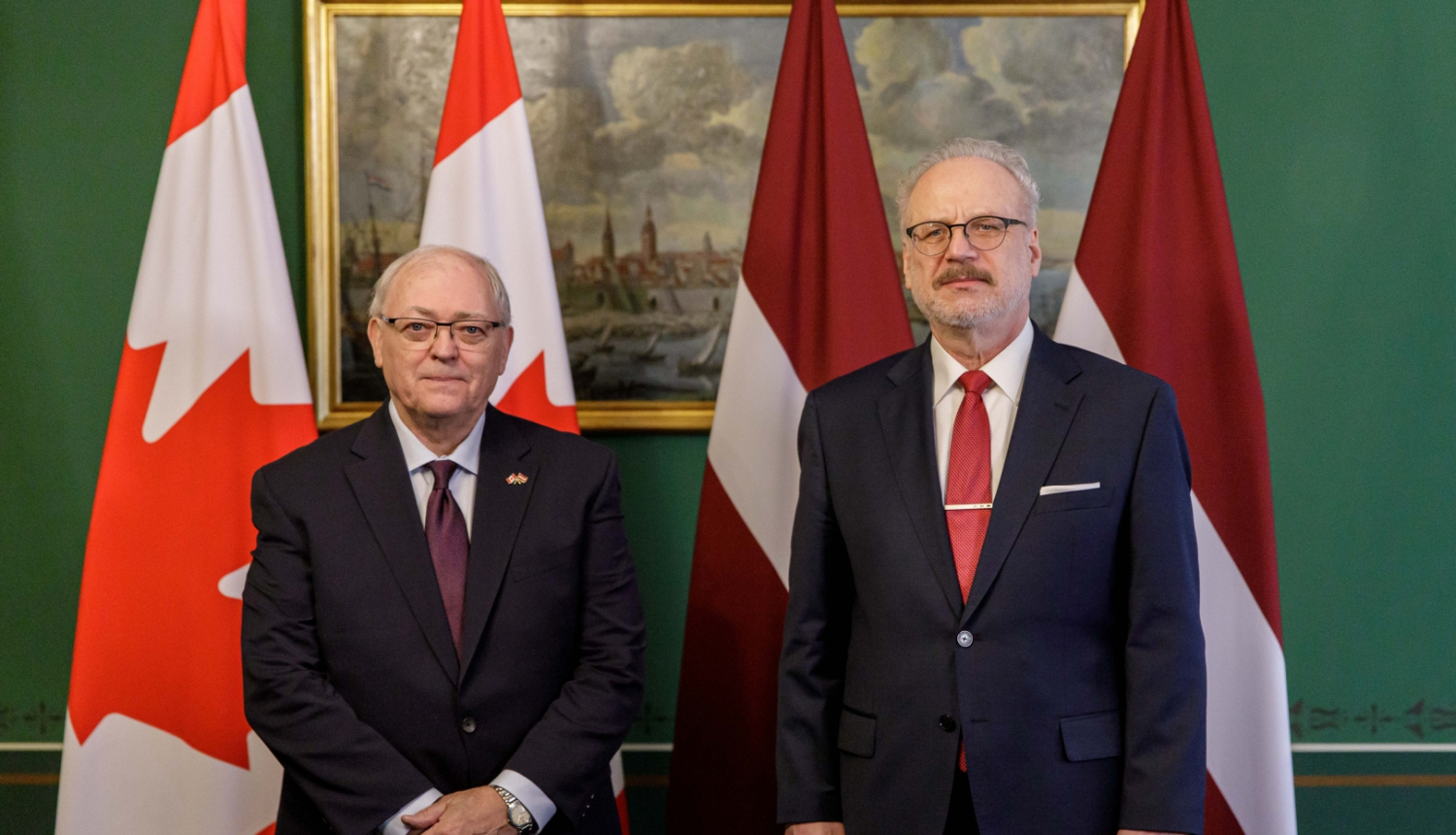 15.03.2023. Valsts prezidents Egils Levits tiekas ar Kanādas Senāta priekšsēdētāju Džordžu Fēriju (Mr George J. Furey)