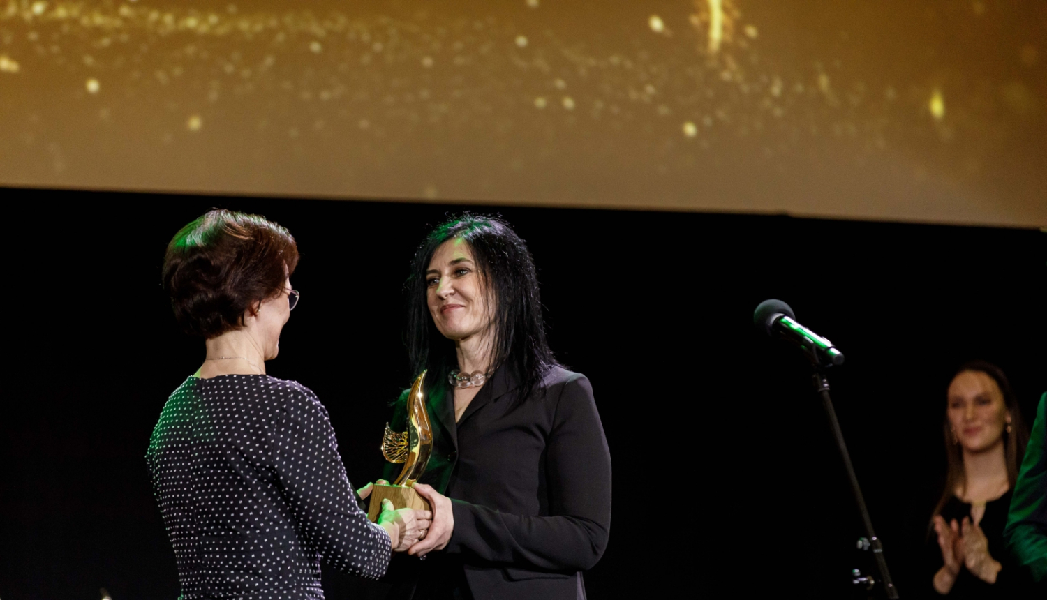 Andra Levite pasniedz balvu Ingai Losānei