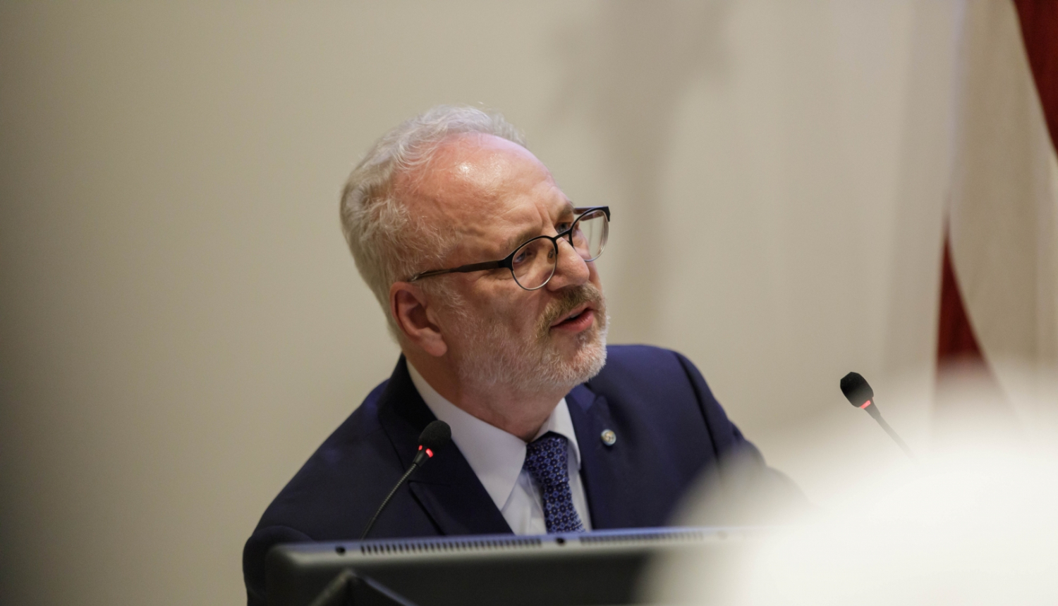 01.07.2023. Valsts prezidents Egils Levits uzrunā studentus 58. Baltijas Tautu komeršā. Foto autors: Dāvis Doršs, Valsts prezidenta kanceleja.