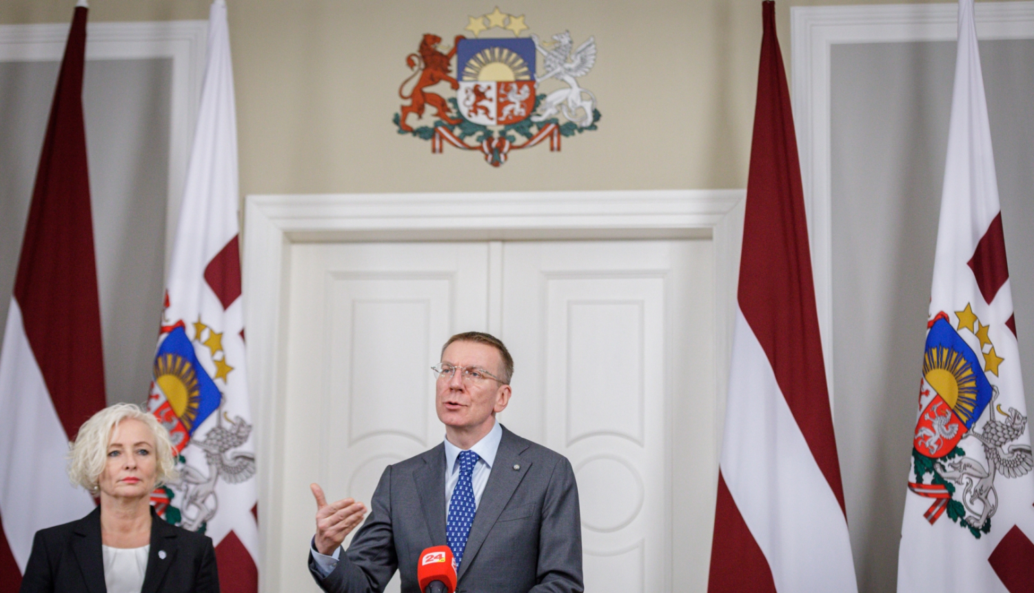 05.12.2023. Valsts prezidenta Edgara Rinkēviča un Saeimas priekšsēdētājas Daigas Mieriņas preses konference