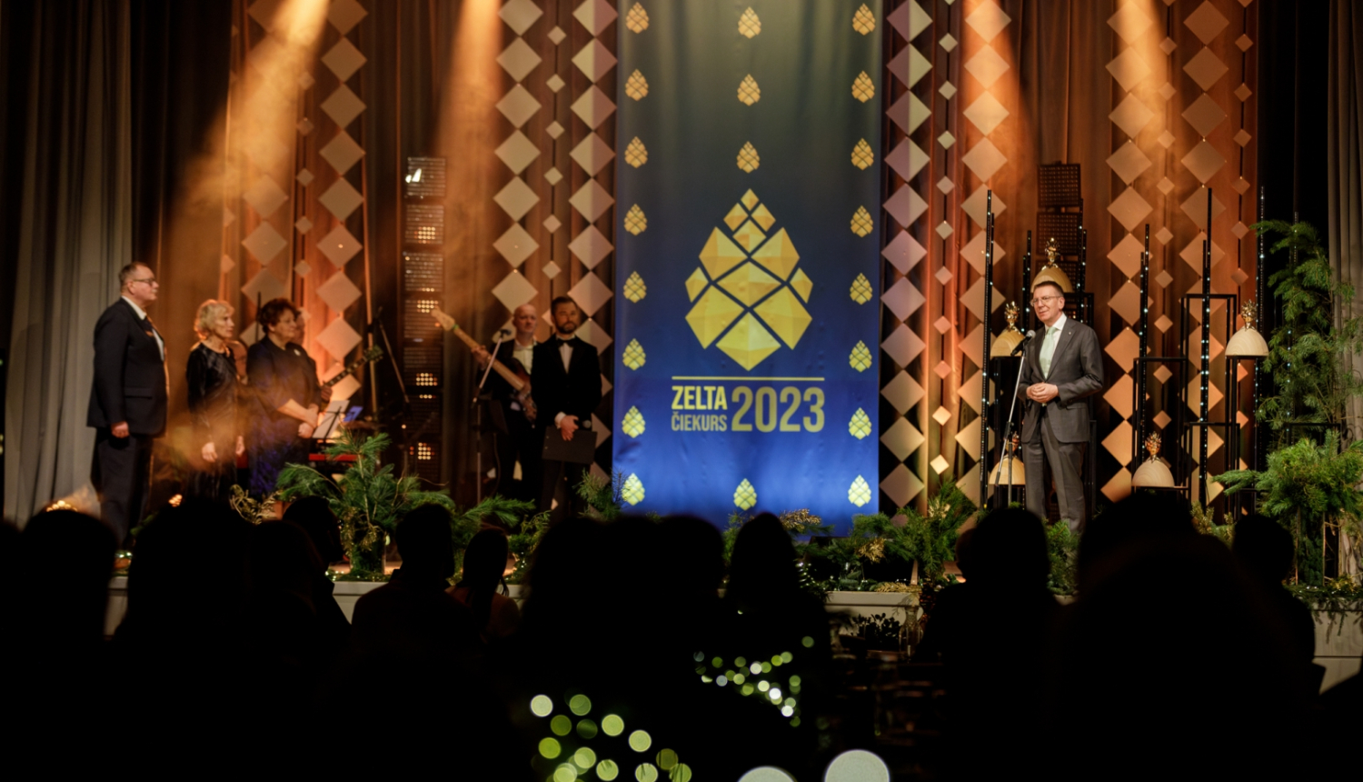 07.12.2023. Valsts prezidenta Edgara Rinkēviča dalība meža nozares gada balvas “Zelta čiekurs 2023” laureātu godināšanā.