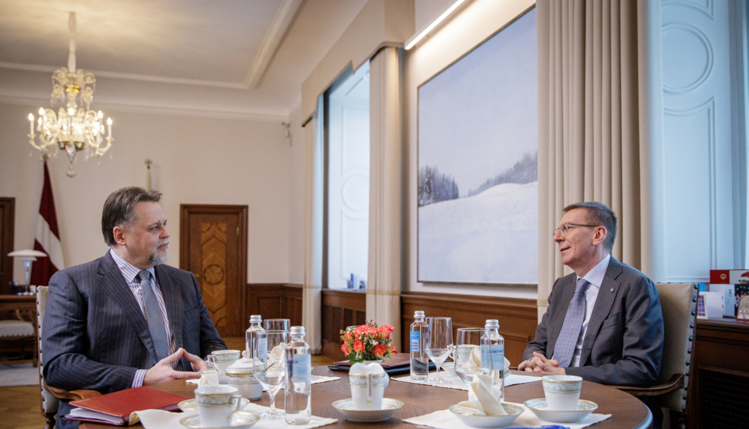 03.01.2024. Valsts prezidenta Edgara Rinkēviča tikšanās ar Augstākās tiesas priekšsēdētāju Aigaru Strupišu