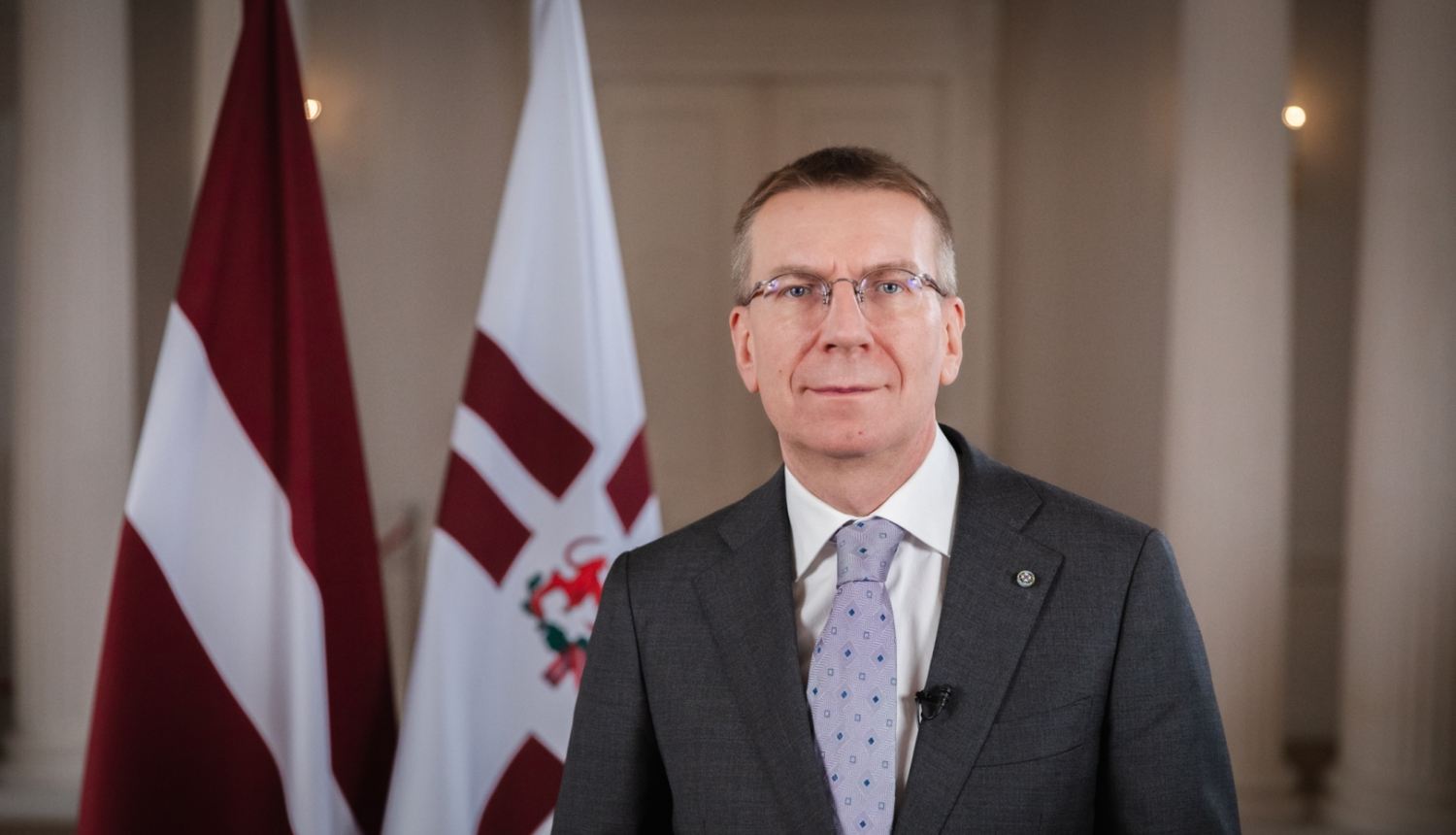 17.01.2024. Valsts prezidents Edgars Rinkēvičs Rīgas pils Baltajā zālē. 