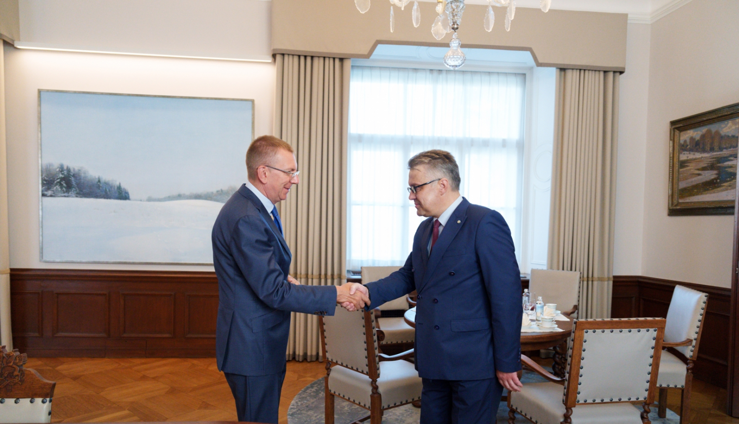 20.08.2024. Valsts prezidenta Edgara Rinkēviča tikšanās ar tiesībsargu Juri Jansonu