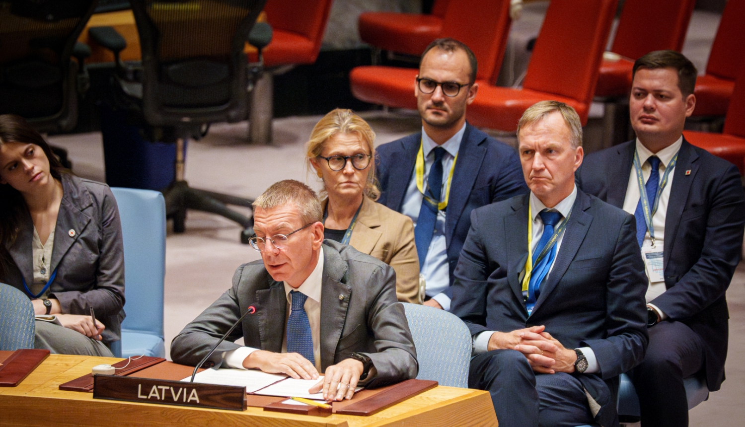 25.09.2024. Valsts prezidenta Edgara Rinkēviča uzruna Apvienoto Nāciju Organizācijas Drošības padomes augsta līmeņa atklātajās debatēs “Līderība mieram: Vienoti drošas nākotnes veidošanā, respektējot Apvienoto Nāciju Organizācijas Statūtus”