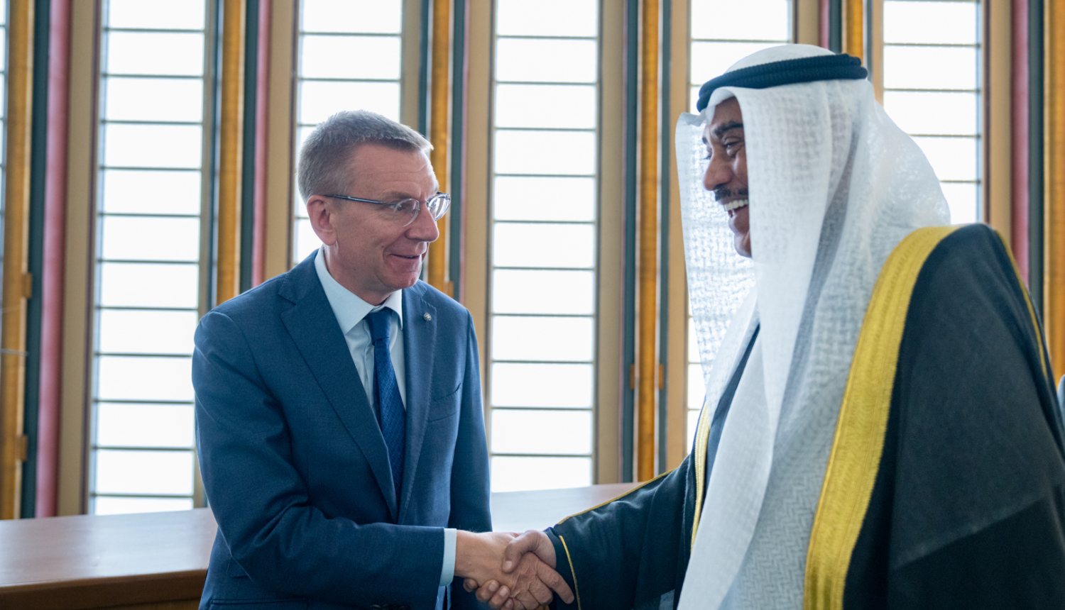 Valsts prezidenta Edgara Rinkēviča tikšanās ar Kuveitas kroņprinci Sabāhu Hālidu Al Hamadu as Sabāhu