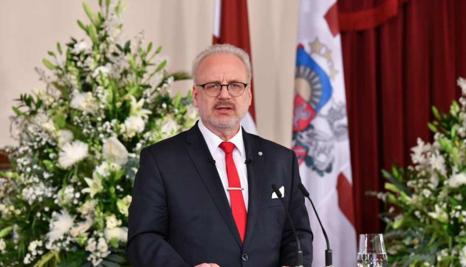 Valsts prezidenta Egila Levita runa augstāko valsts apbalvojumu svinīgās pasniegšanas ceremonijā 2020. gada 21. augustā