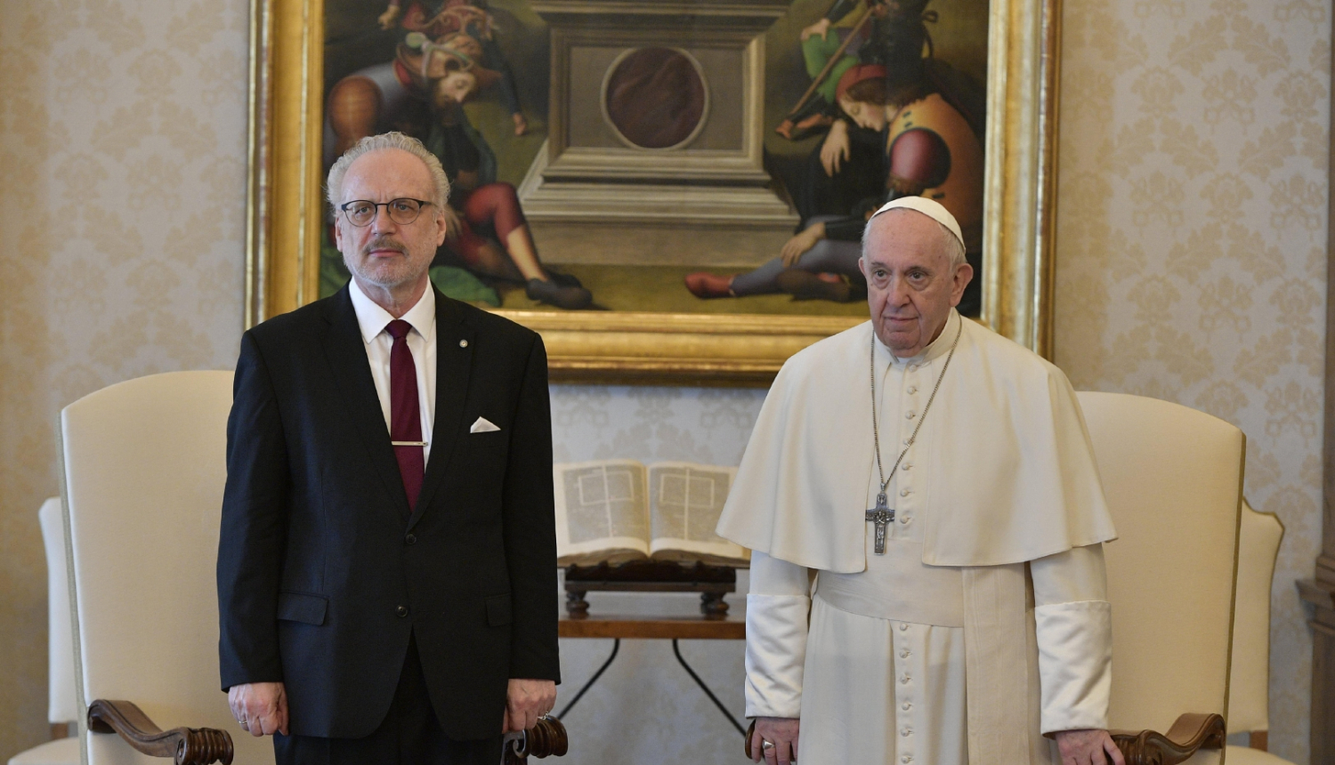 Valsts prezidents Egils Levits un Viņa Svētība pāvests Francisks