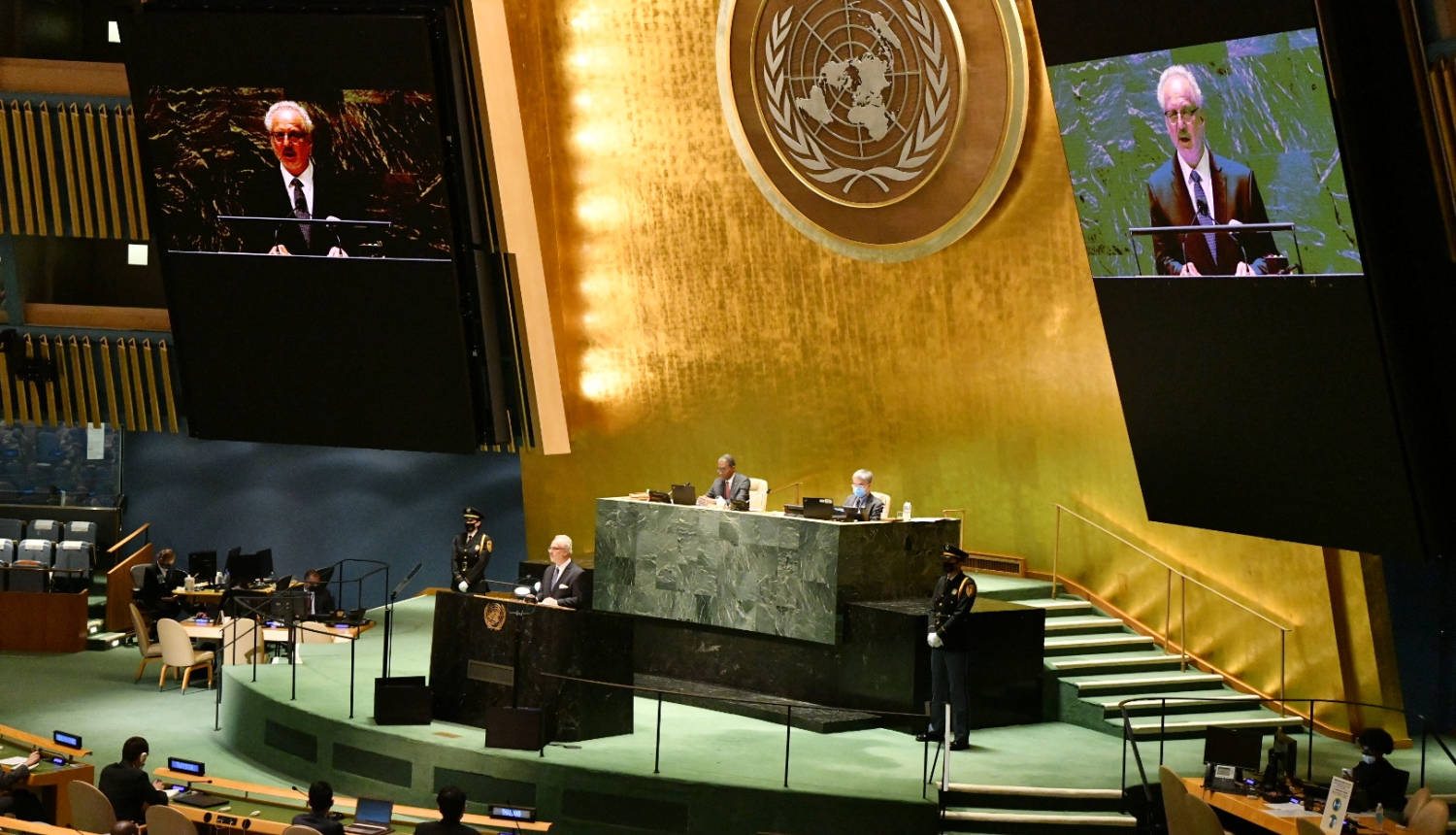 ANO zāle, Valsts prezidents Egils Levits sniedz uzrunu