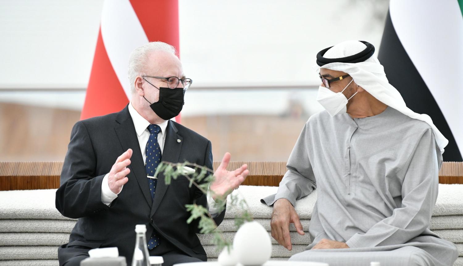 Egils Levits un AAE prezidents sarunājas