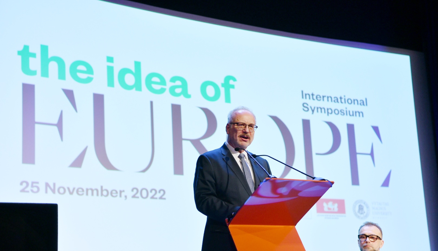 25.11.2022. Valsts prezidents Egils Levits piedalās starptautiskā simpozijā "Ideja par Eiropu" Kauņā. Foto autors: Ilmārs Znotiņš. 